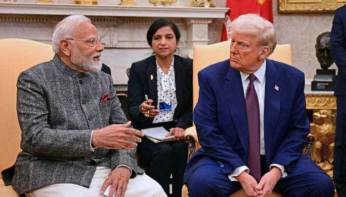 President Donald Trump meets with Indian Prime Minister Narendra Modi
