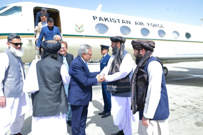 FM Ishaq Dar landed in Kabul for meeting with Chinese