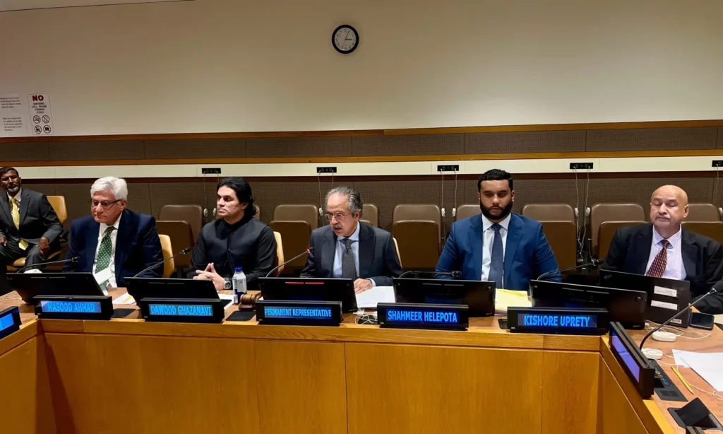 Speakers at a high-level event jointly organised at the UN headquarters in New York by the Permanent Mission of Pakistan to the UN and the Muslim-American Leadership Alliance at UN headquarters in New York