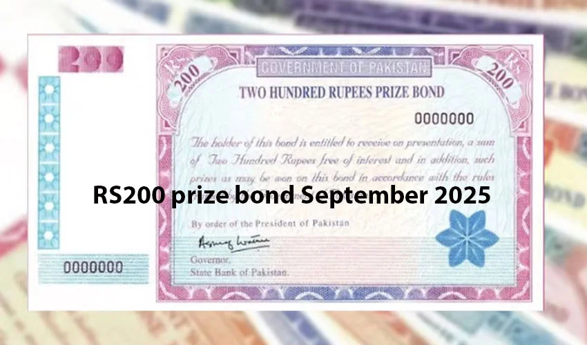 Rs200 prize bond draw Sept 2025