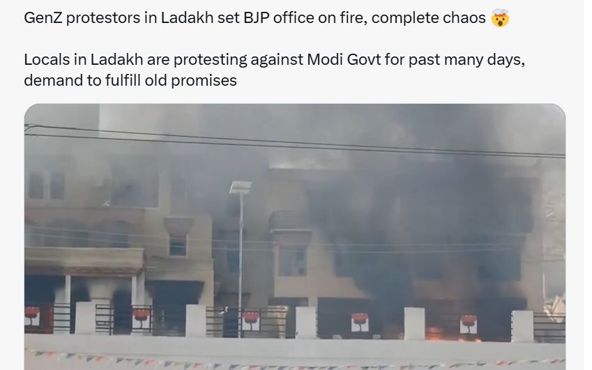 Violence Erupts in Leh During Ladakh Statehood Protests
